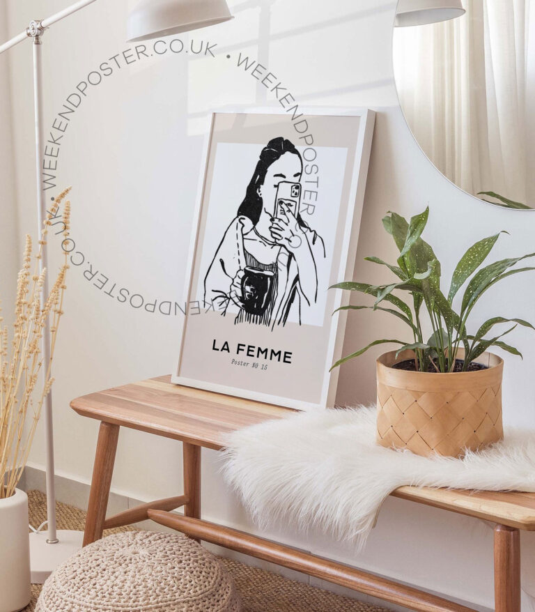 La Femme minimal black and white poster