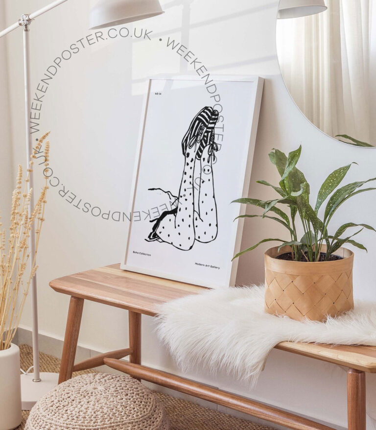 Boho Collection minimal black and white poster