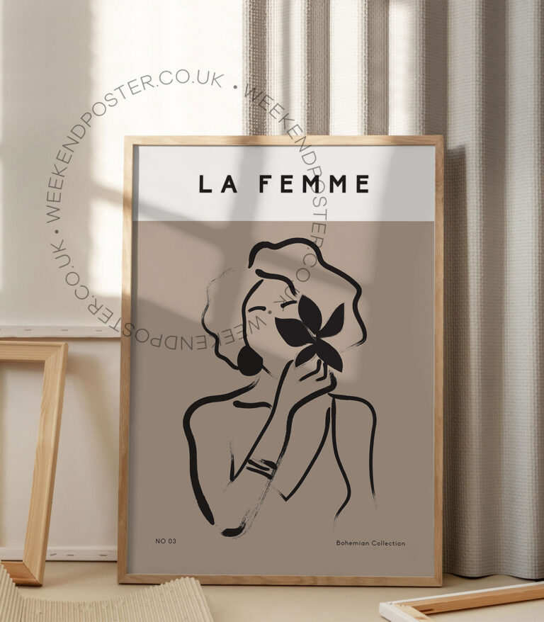 La Femme minimal black and white poster