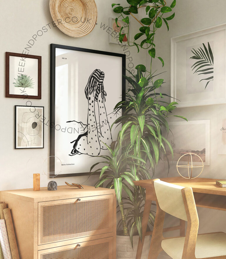 Boho Collection minimal black and white poster