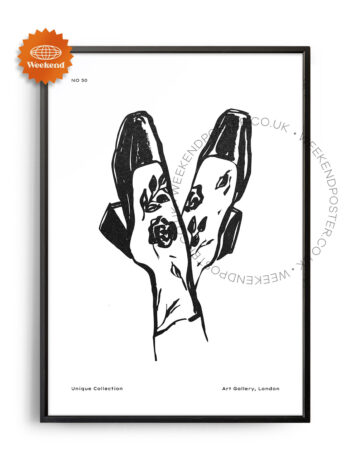 Woman Shoe minimal black and white poster