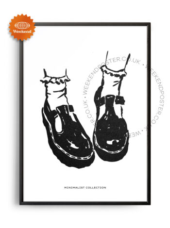 Woman Shoes minimal black and white poster