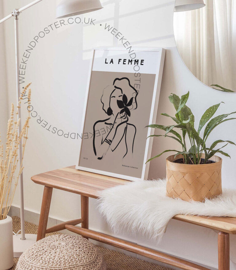 La Femme minimal black and white poster