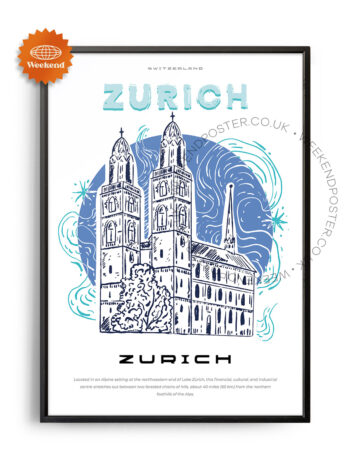 Zurich Switzerland landmark poster