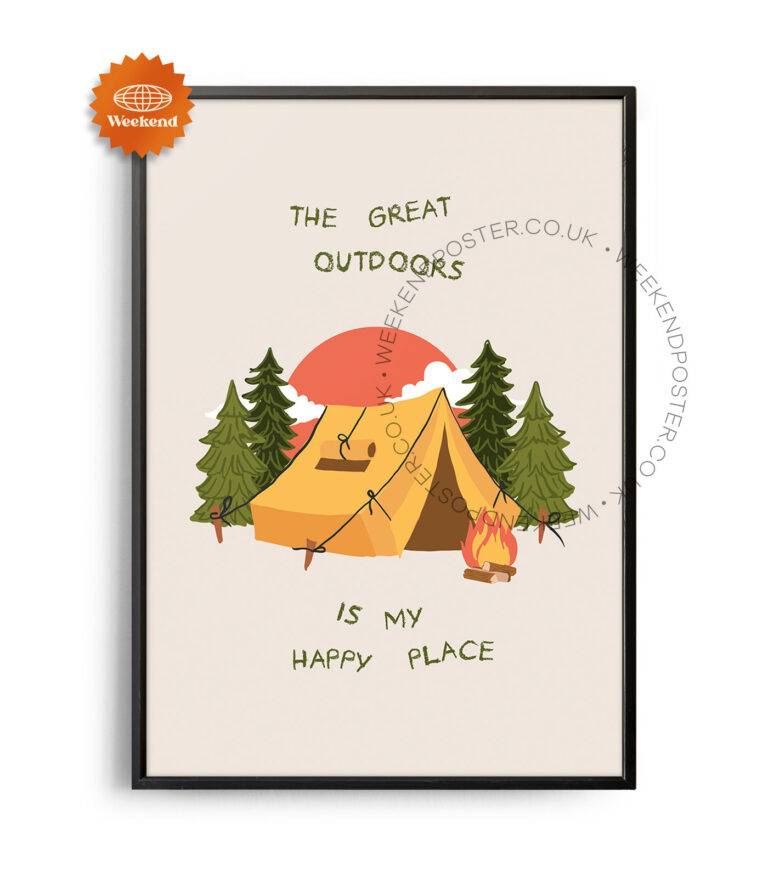 Outdoor is My Happy Place Quote poster