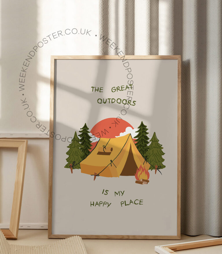 Outdoor is My Happy Place Quote poster