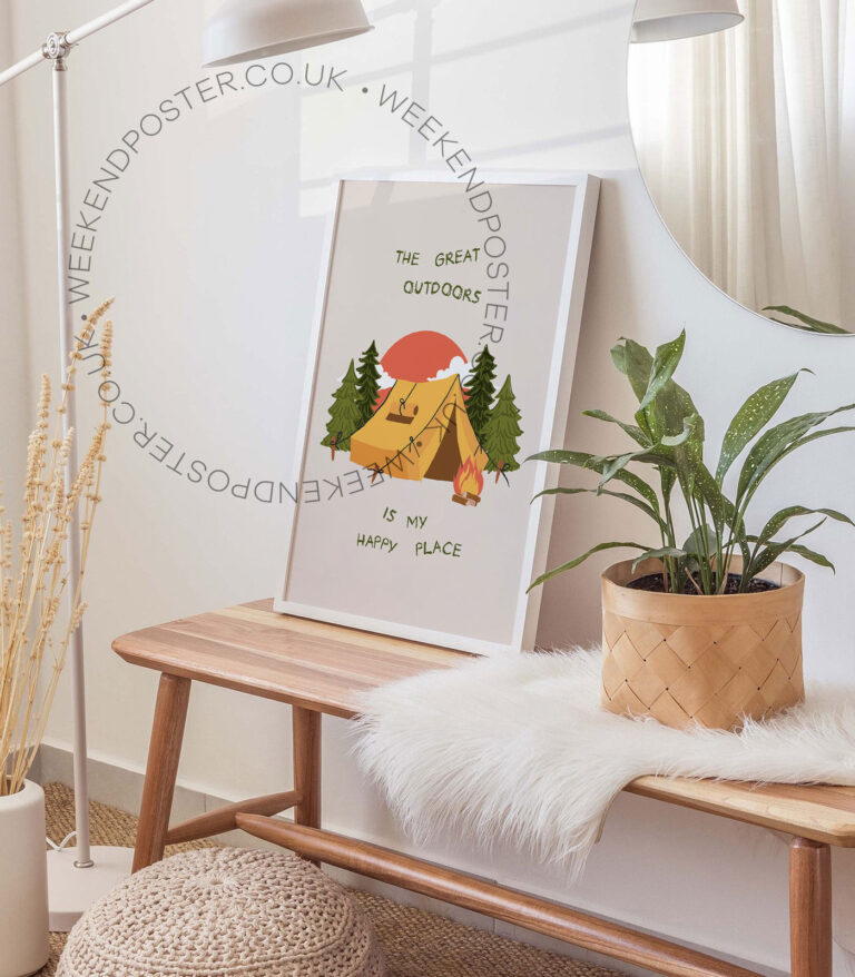 Outdoor is My Happy Place Quote poster