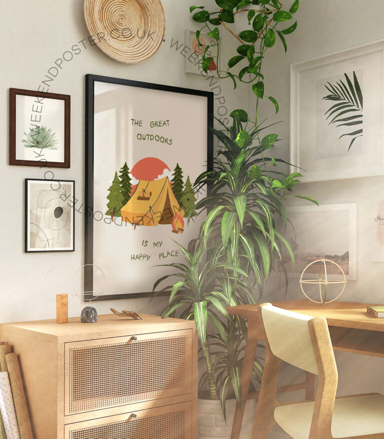 Outdoor is My Happy Place Quote poster