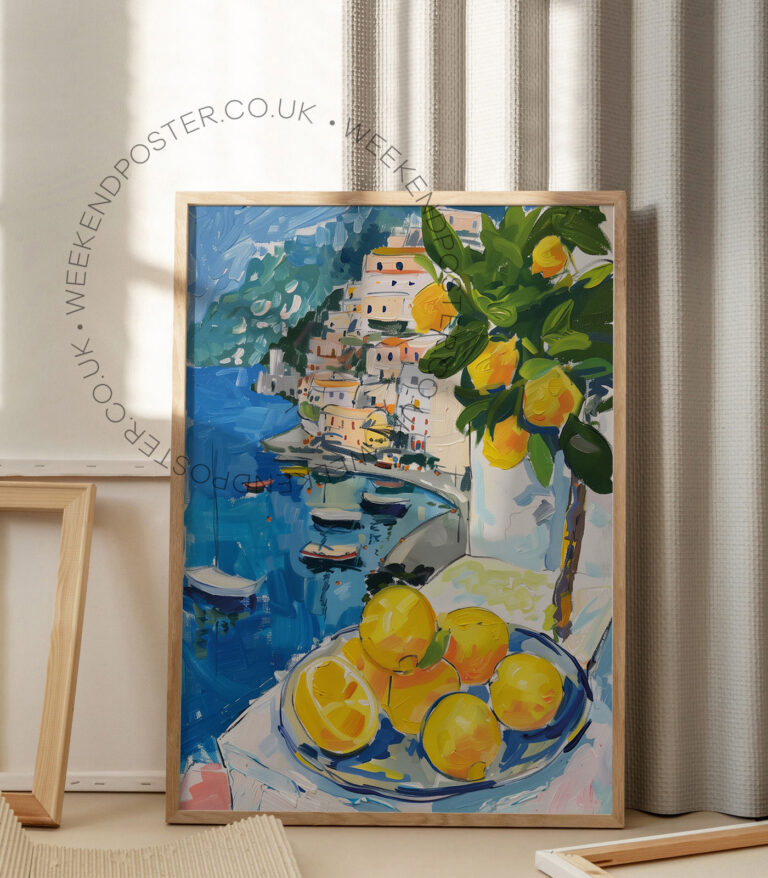 Sea and Lemons Landscape poster