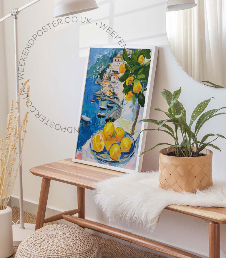 Sea and Lemons Landscape poster