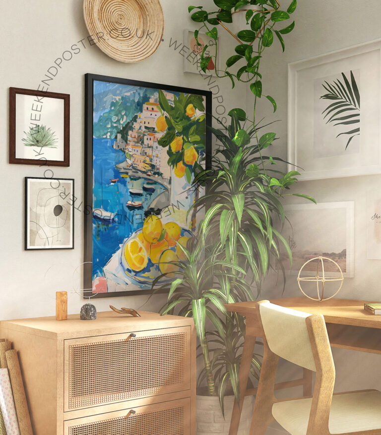 Sea and Lemons Landscape poster