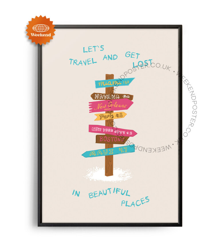 Travel and Get Lost Quote poster