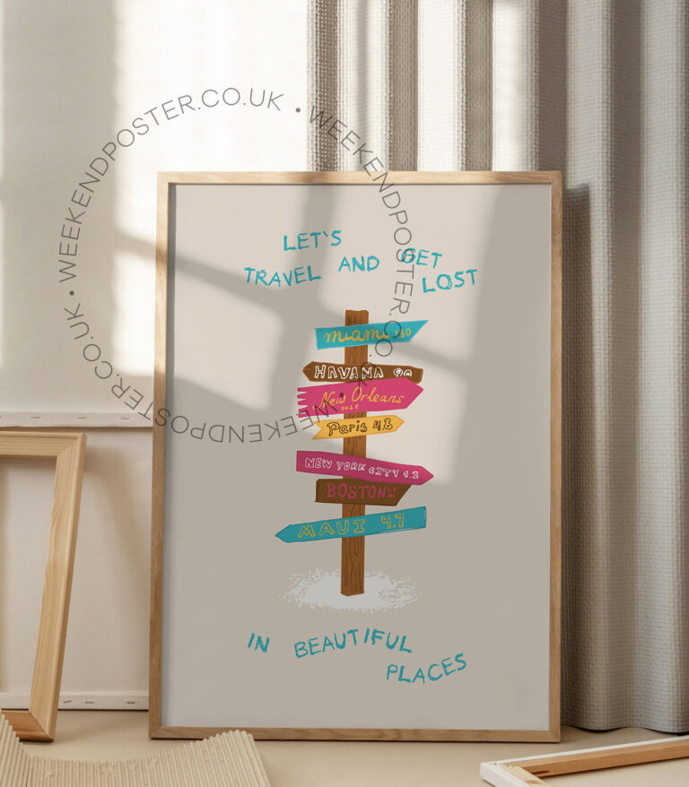 Travel and Get Lost Quote poster
