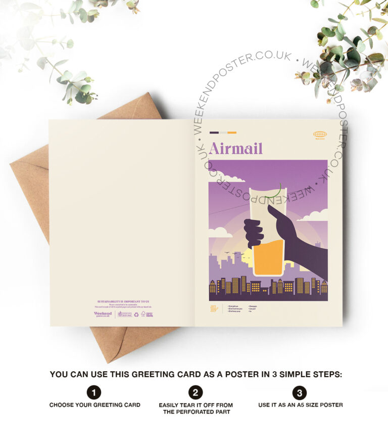 Mid-century modern Airmail Cocktail greeting card