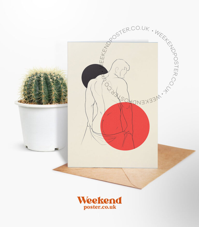 Sexy Man line art greeting card