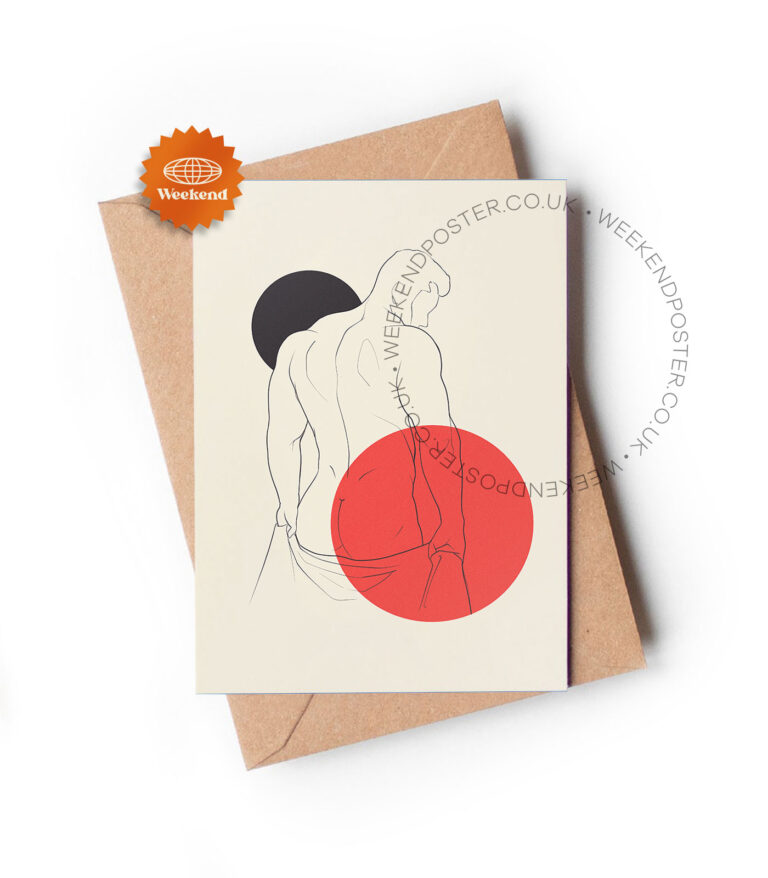 Sexy Man line art greeting card