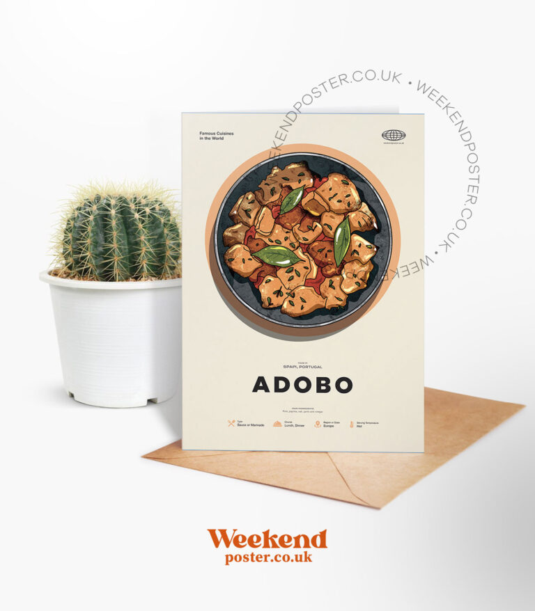 Mid-century modern Adobo recipe greeting card