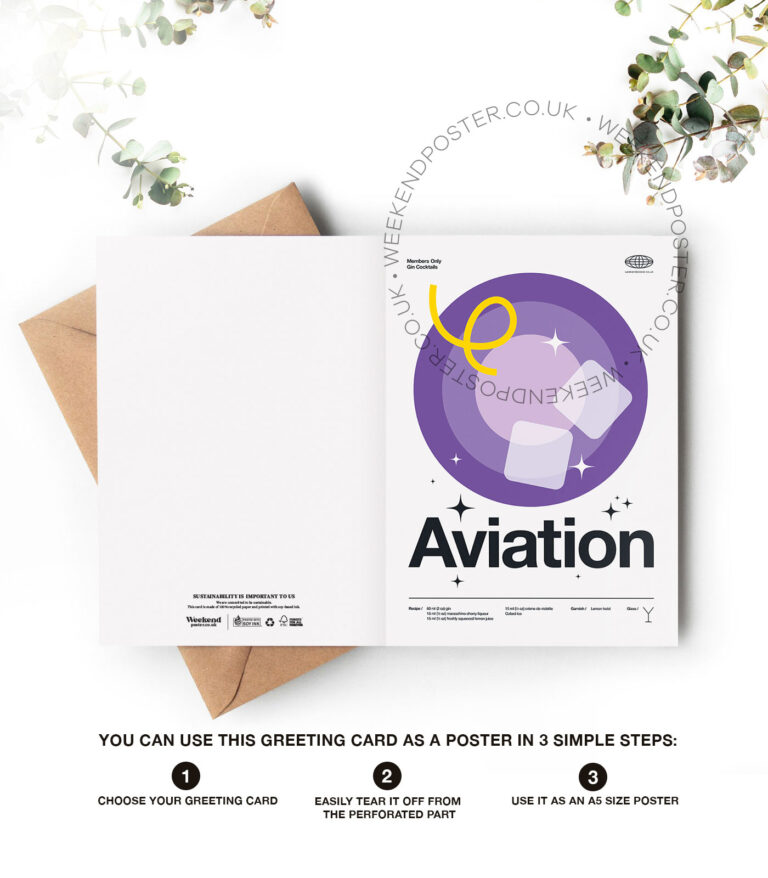 Mid-century modern Aviation Cocktail greeting card