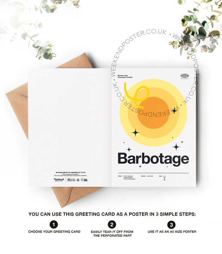 Mid-century modern Barbotage Cocktail greeting card