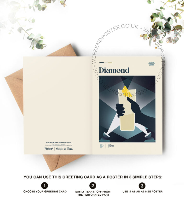 Mid-century modern Diamond Cocktail greeting card