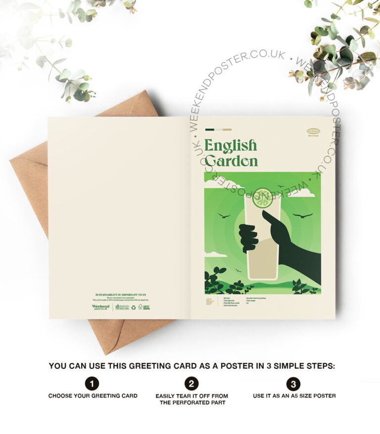 Mid-century modern English Garden Cocktail greeting card