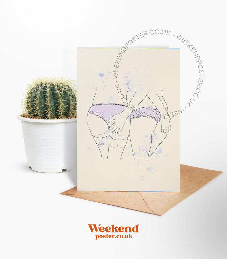 Abstract Sexy Women Underwear line art greeting card