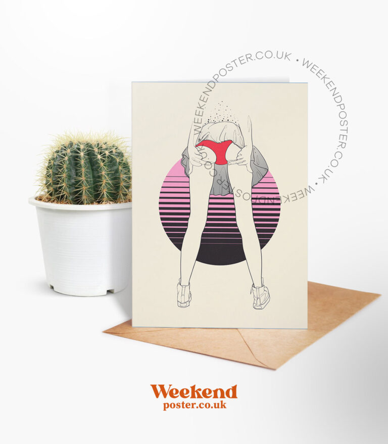 Sexy Middle Finger Woman line art greeting card