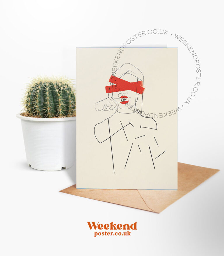 Sexy Shhhh Woman line art greeting card