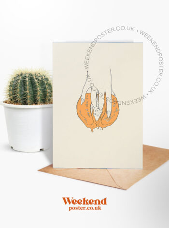Sexy Woman With Fruit line art greeting card
