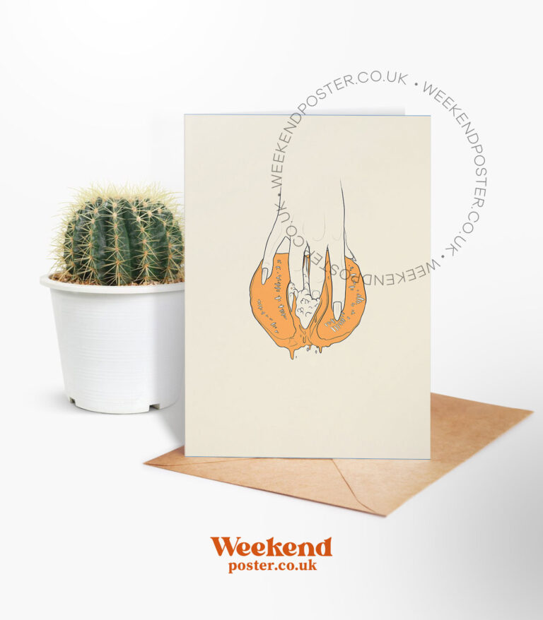 Sexy Woman With Fruit line art greeting card