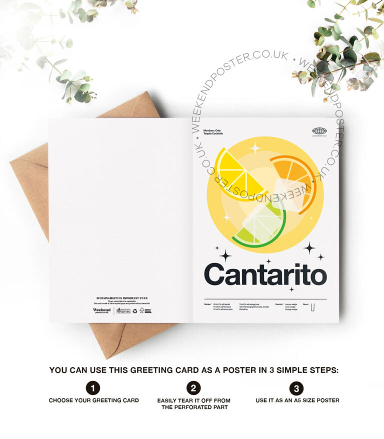 Mid-century modern Cantarito Cocktail greeting card