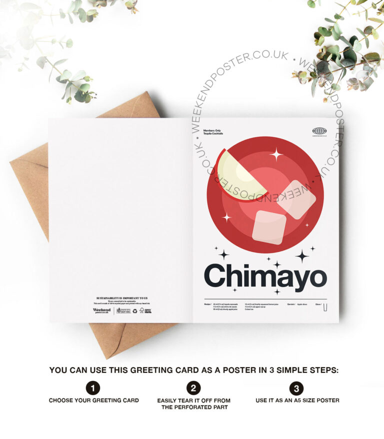Mid-century modern Chimayo Cocktail greeting card