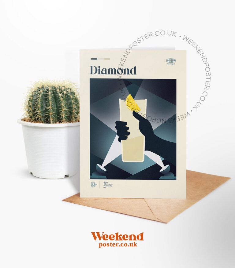 Mid-century modern Diamond Cocktail greeting card