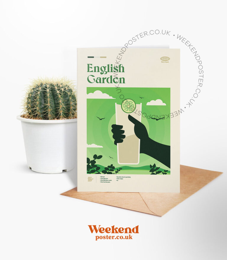 Mid-century modern English Garden Cocktail greeting card