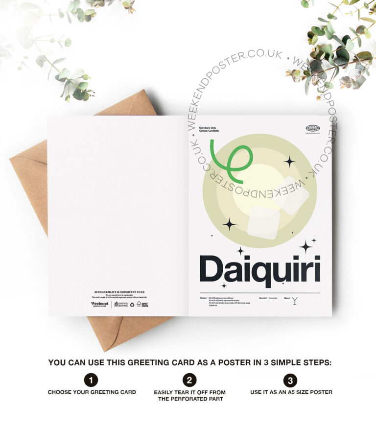 Mid-century modern Daiquiri Cocktail greeting card