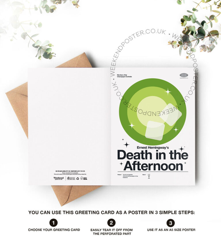 Mid-century modern Death in the Afternoon Cocktail greeting card