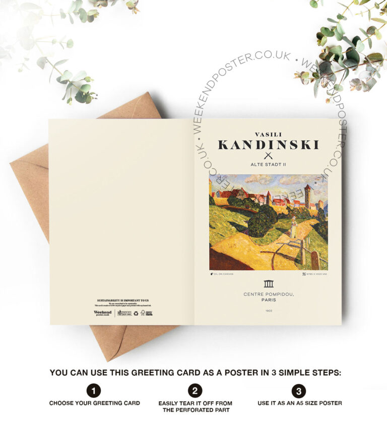 Vasili Kandinski Famous Alte Stadt II greeting card