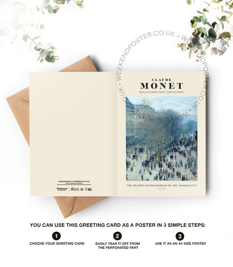 Claude Monet Boulevard Des Capucines greeting card
