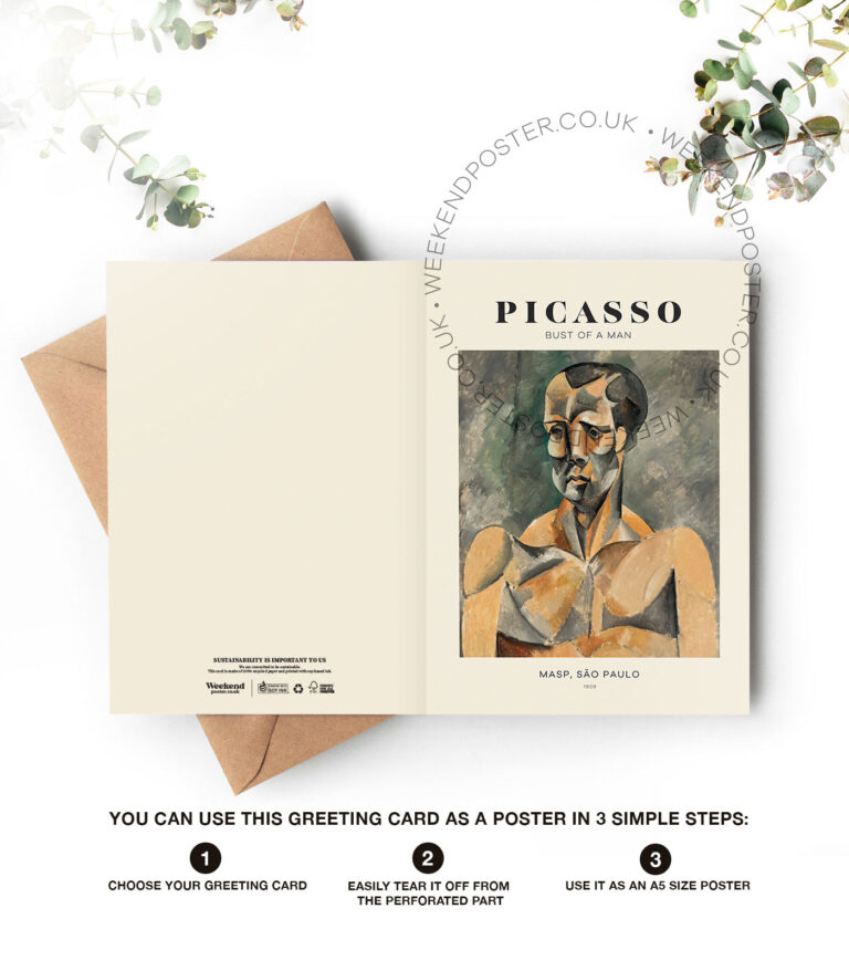Picasso Bust of A Man greeting card