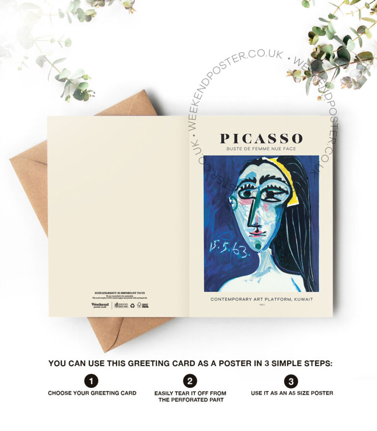 Picasso Buste de Femme Nue Face greeting card