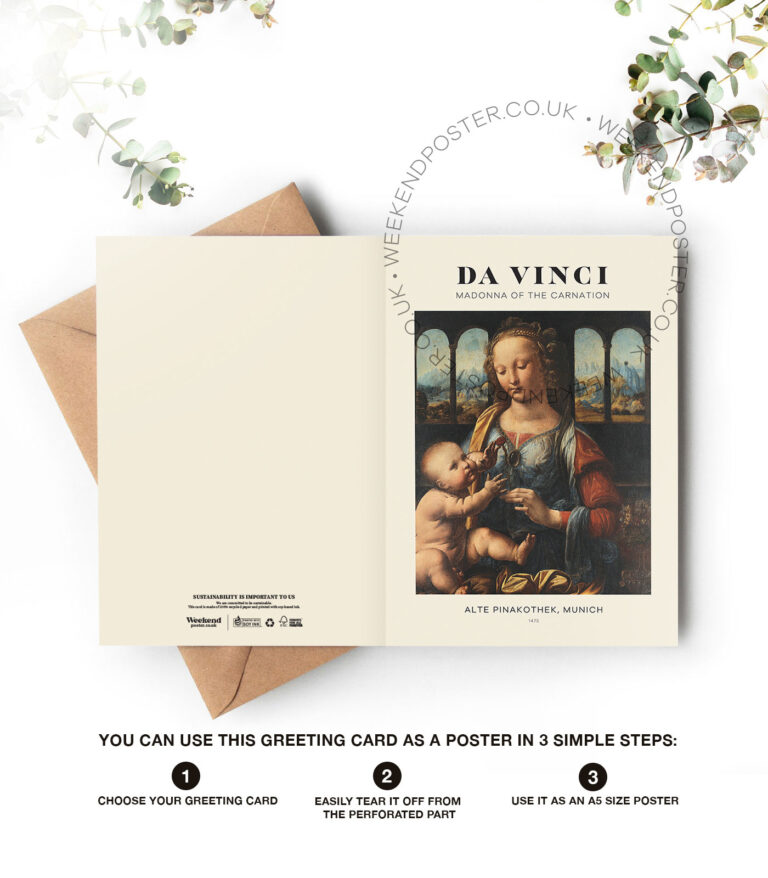 Leonardo da Vinci Madonna of the Carnation greeting card
