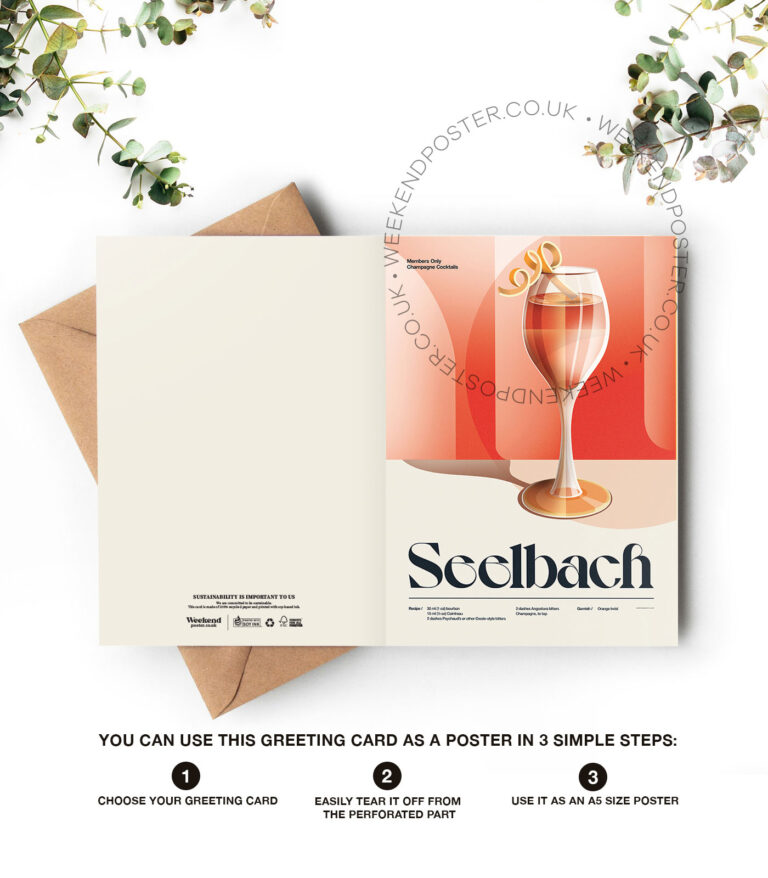 Mid-century retro Seelbach Cocktail greeting card