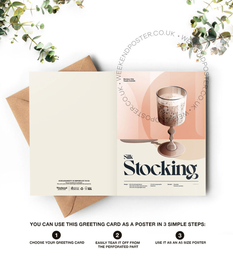 Mid-century retro Silk Stocking Cocktail greeting card