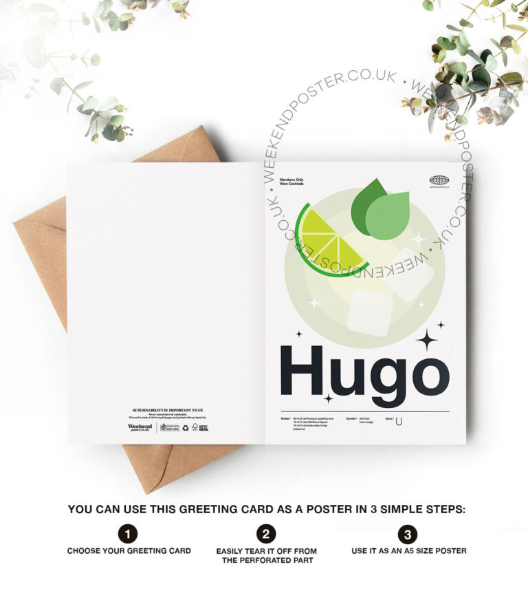 Mid-century modern Hugo Cocktail greeting card