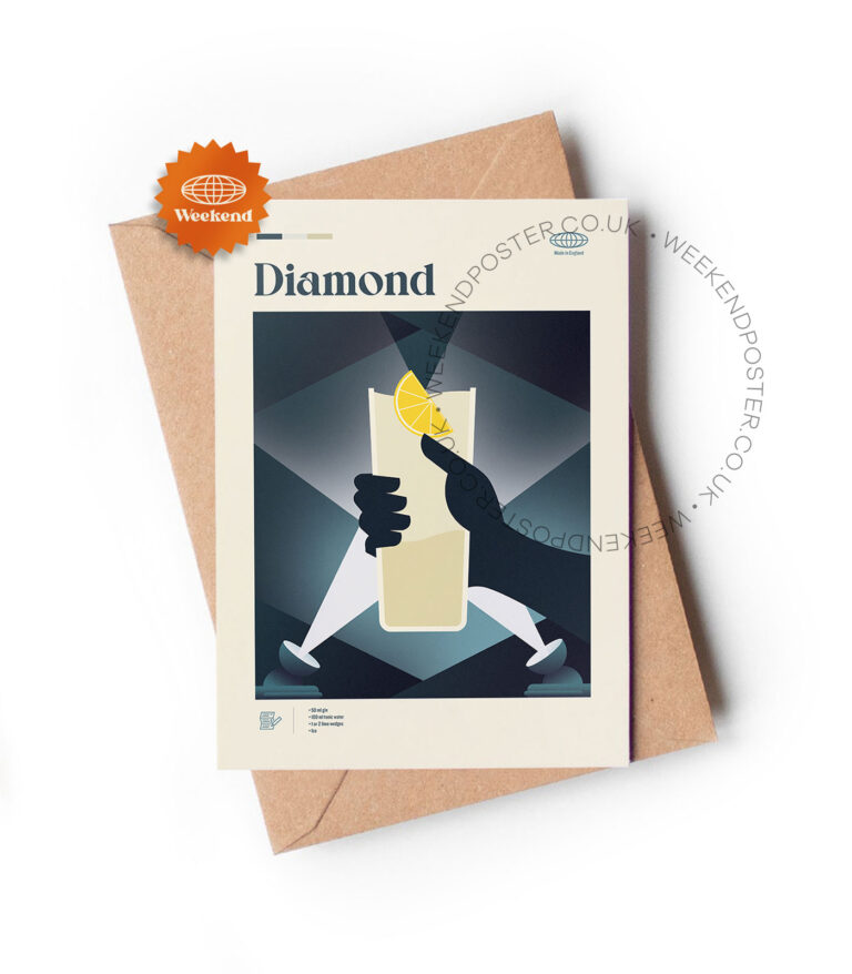 Mid-century modern Diamond Cocktail greeting card