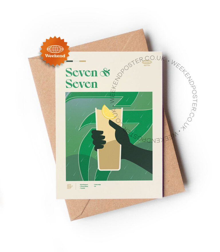 Mid-century modern Seven Seven Cocktail greeting card