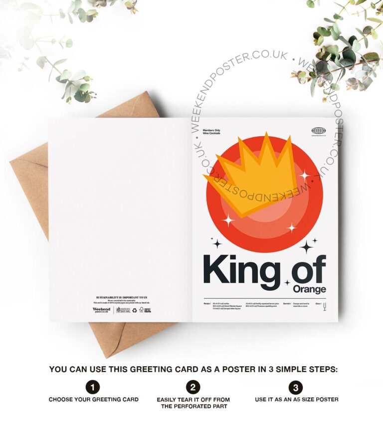 Mid-century modern King of Orange Cocktail greeting card