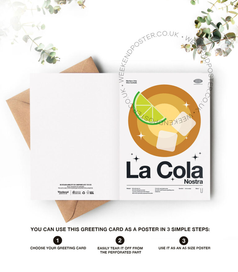 Mid-century modern La Dolce Vita Cocktail greeting card