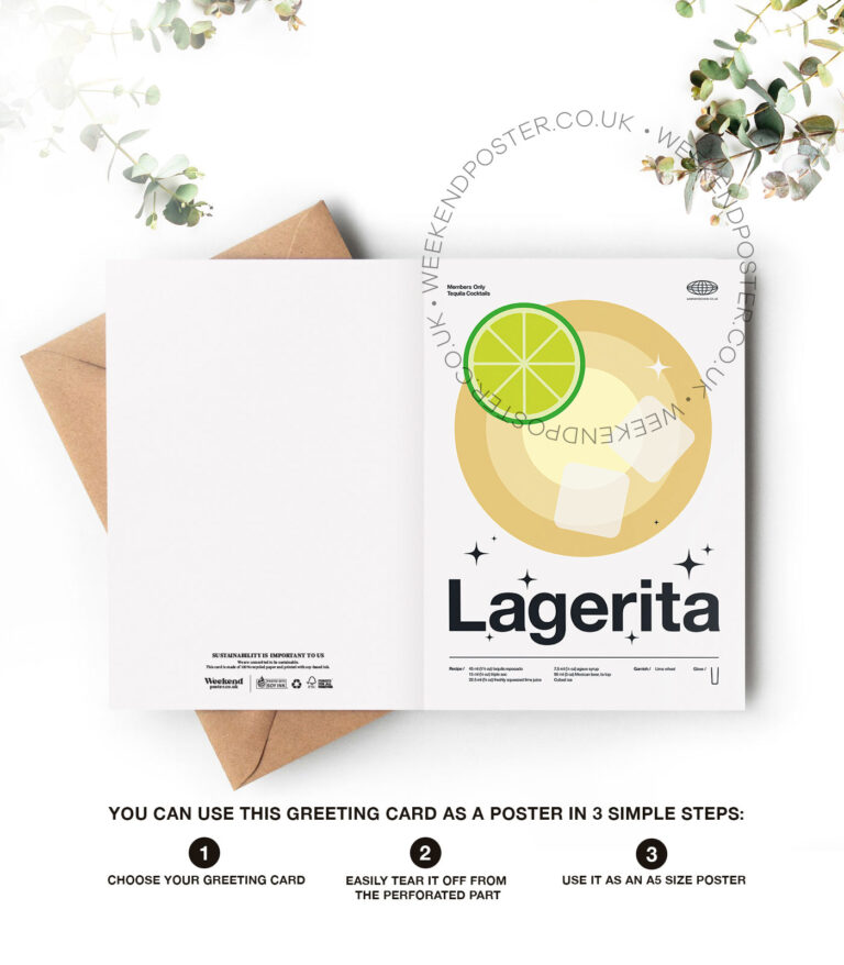 Mid-century modern Lagerita Cocktail greeting card