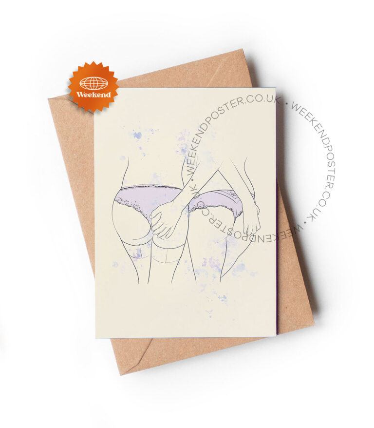 Abstract Sexy Women Underwear line art greeting card